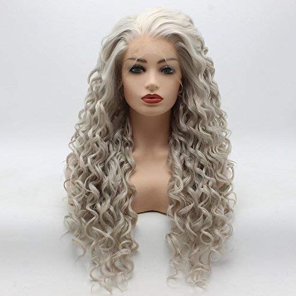 ?ARIE 24” BABY GRAY CURLY LACE FRONT WIG ? NWT main image 8